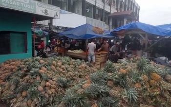 Jelang Lebaran, Pedagang Nanas di Pasar Tugu Bandar Lampung Kebanjiran Pembeli
