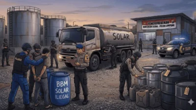 Polda Lampung Bongkar Praktik Solar Ilegal, 32 Orang Diamankan