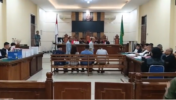 Sidang pembuktian penyimpangan proyek SPAM TA 2022, di Pengadilan Negeri Tanjungkarang, Selasa, 14 April 2026. / Foto Warta Saburai
