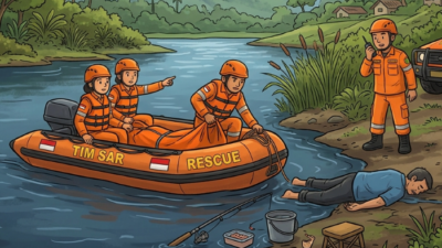 Pemancing Tewas Tenggelam di Bendungan Batu Tegi